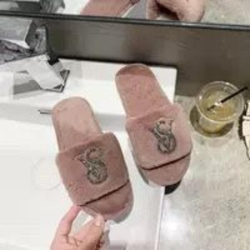 Модные мохнатые хлопковые тапочки женские осенне-зимние новые теплые домашние тапочки с яркими бриллиантами модная верхняя одежда женская легкая обувь