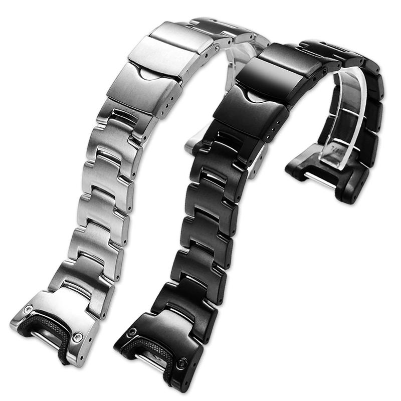 Для Casio PROTREK Серия 3071 PRG-110T/Y PRW-1300 Модифицированный ремешок для часов из титанового сплава с мужским браслетом из титановой стали черного цвета