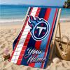 Custom Name Titans Crest Personalized Microfiber Beach Towel, Quick-Dry, Ideal for Summer Travel, Beach Essential, Swimming