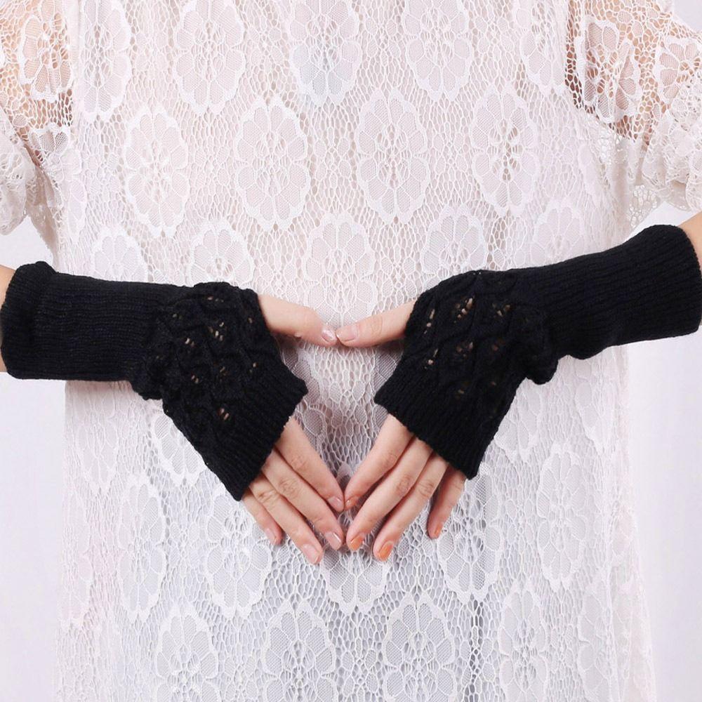 Экран Вождение Зима Анти-УФ Велосипедные Трикотажные Перчатки Полупальцевые Перчатки Без Пальцев Женские Варежки