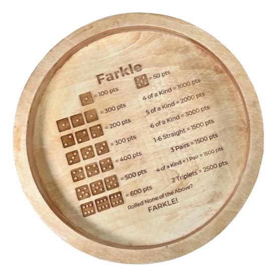 Деревянный поднос для игральных костей Farkle с игральными костями 7/12/14 дюймов, подставка для подсчета очков Farkle, игровой набор с правилами для игрового вечера, семейного сбора