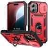 Protective Case - BOOLING - for iPhone 16 Plus - Shockproof - Rotating Ring Stand - Red