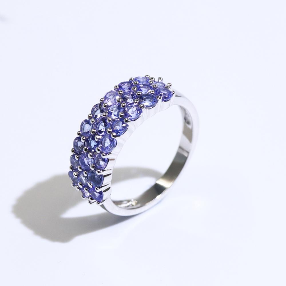 Серебро S925 классический дизайн натуральный синий танзанит кольца украшения из натуральных драгоценных камней изысканные украшения драгоценный подарок для женщин