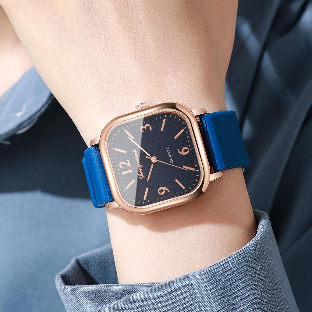 Женские модные квадратные кварцевые часы, женские аналоговые наручные часы с силиконовым ремешком, reloj mujer, часы для девушек в подарок