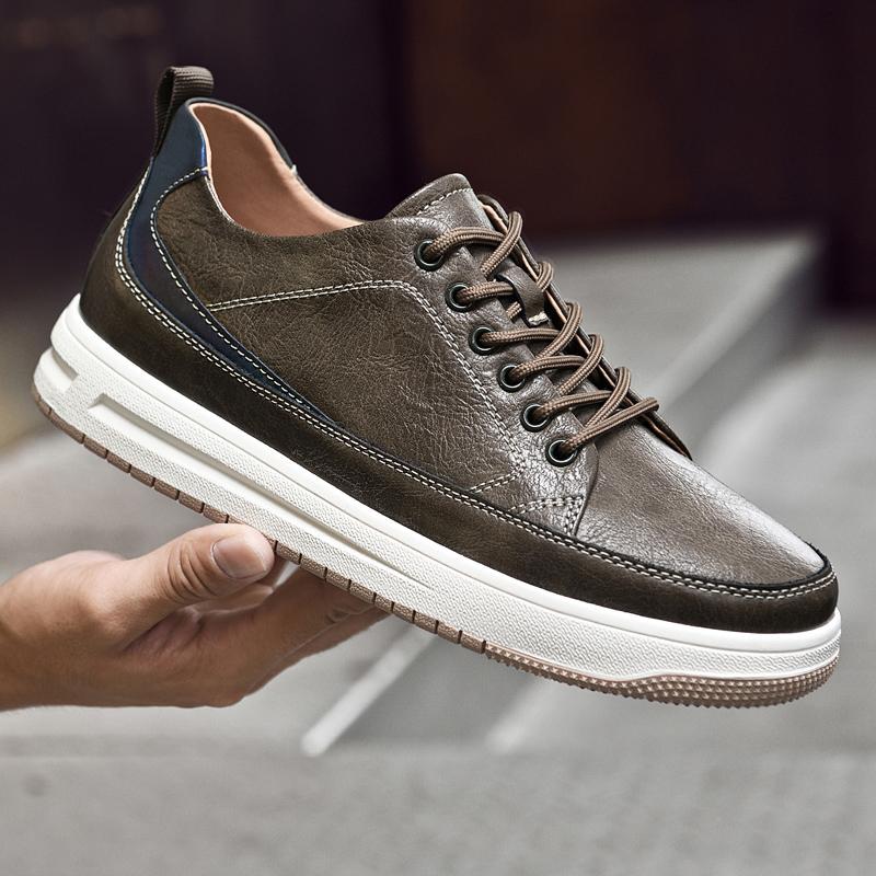 Модные новые мужские повседневные кроссовки мужские из натуральной кожи треккинговые туфли модные мужские кроссовки для отдыха и прогулок классическая ретро-обувь для бизнеса