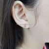 High Quality 14K Real Gold AU585 Diamond Cross-Shaped Earrings with Screw Back Stud Cartilage Jewelry for Engagement or Gift