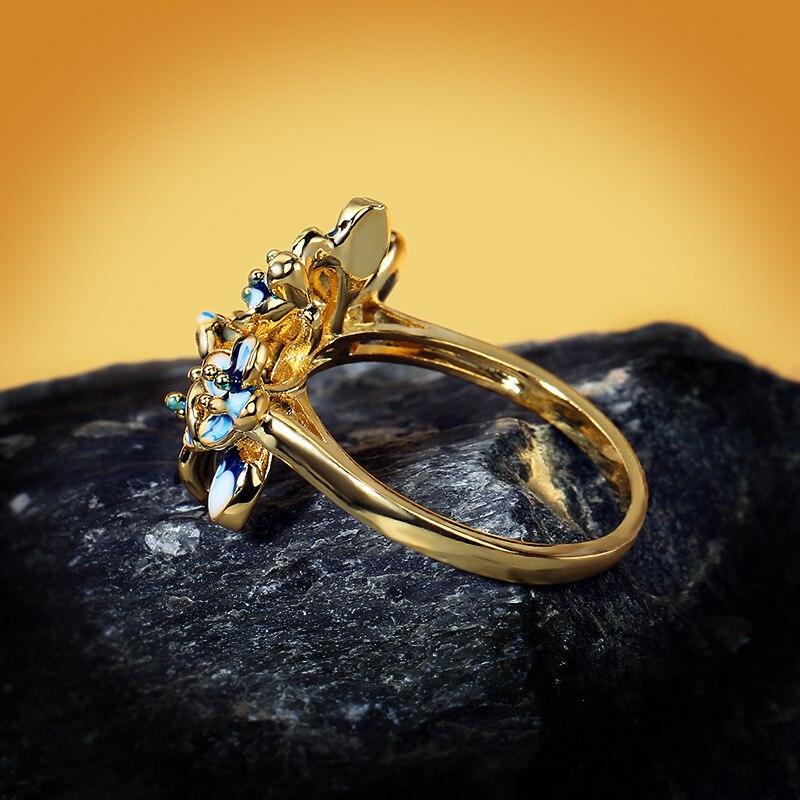 Изысканные серьги для женщин из натурального золота, изысканные цветы, модные ювелирные изделия, эмалированные серьги ручной работы для вечеринок