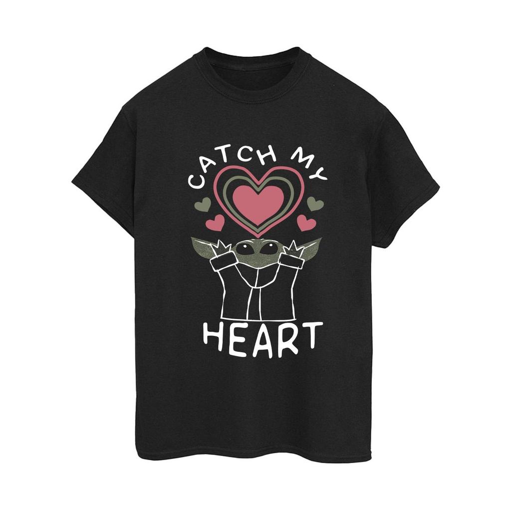 Star Wars The Mandalorian Womens/Ladies Catch My Heart Cotton Boyfriend T-Shirt
