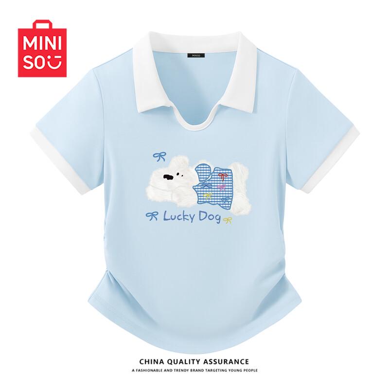 MINISO Женская облегающая футболка-поло