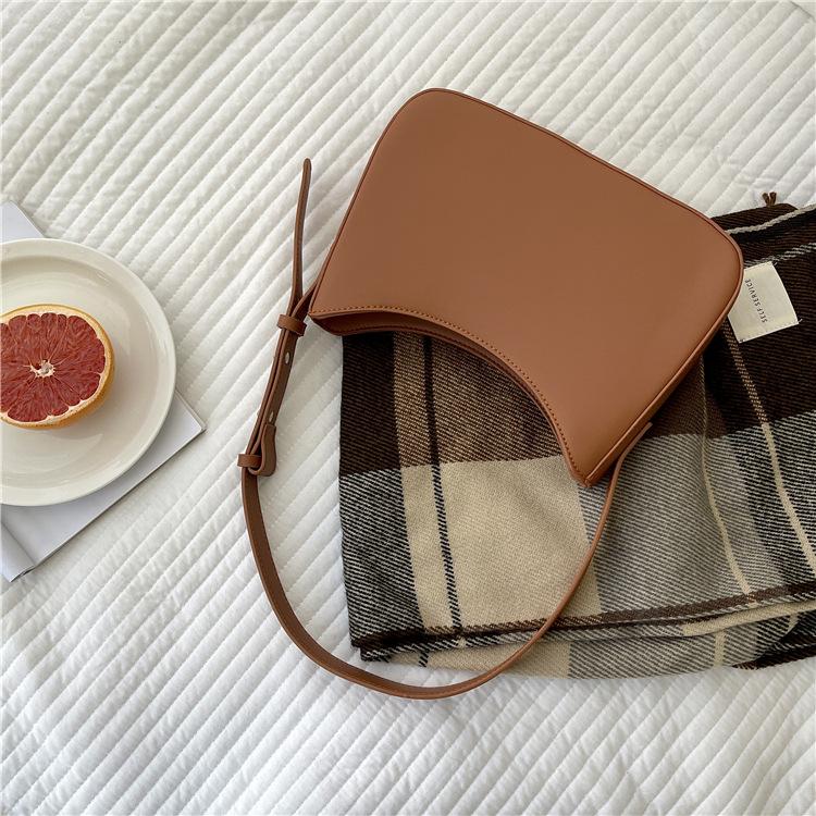 Простые универсальные сумки подмышками женские осенние новые корейские однотонные сумки для поездок на работу повседневные винтажные сумки через плечо на одно плечо