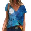 Свободные новые летние женские футболки с 3D-принтом 2021 года, повседневные уличные хипстерские футболки с V-образным вырезом и коротким рукавом, свободные топы размера 5XL, футболки