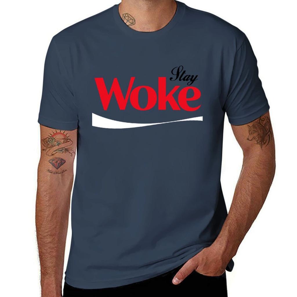 Stay Woke Soda Logo Parody Tshirt Gym Wear Breathable Short Sleeve Tee