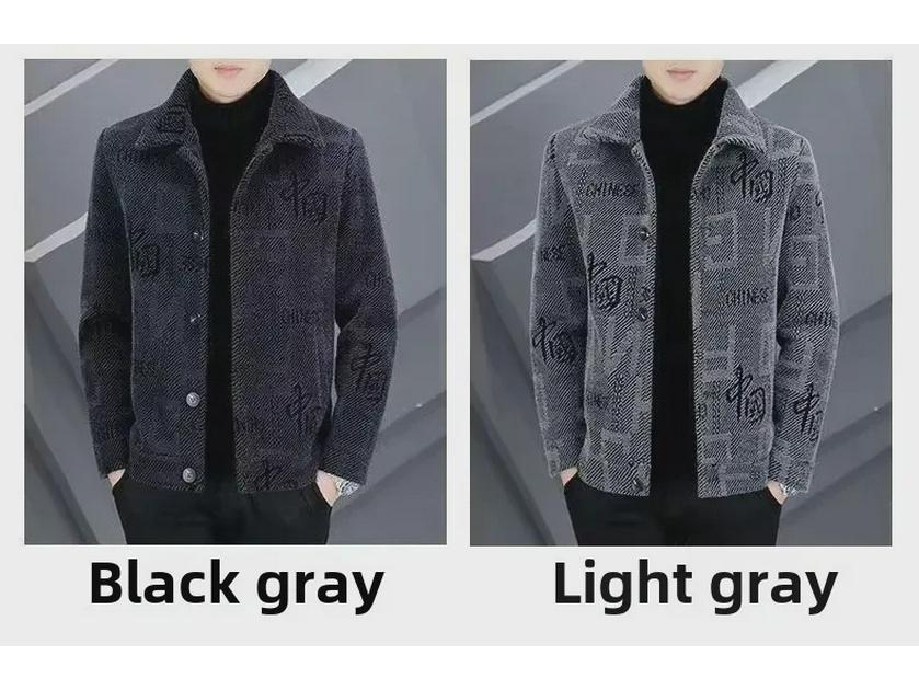 Мужская короткая шерстяная зимняя куртка - новое утолщенное бархатное пальто для тепла осенью/зимой