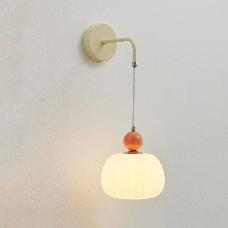Japanese Cream Pumpkin Nordic Bedroom Bedside Lamp Wall Lamp Creative Living Room Background Wall Corridor Hallway Light