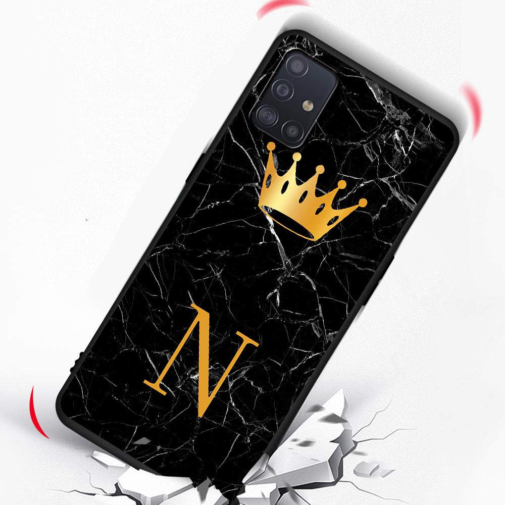 Gold Crown Letter Queen Case for Samsung Galaxy A52 A12 A53 A51 A32 A21s A22 A31 A72 A02s A13 5G A11 A41 Silicone Phone Cover