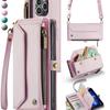 Luxury Zipper Wallet Lanyard Card Slot Multifunction Protective Cover for Samsung for Galaxy Z Fold 3 Made PU Shoulder Bag