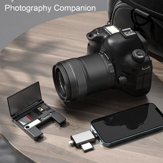 Multi-Function Card Reader for Type-C Laptop Storage Box TF/SD Card Reader USB 2