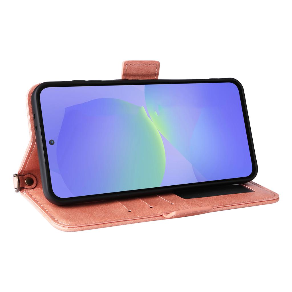 For Samsung Galaxy A56 5G Leather Case Magnetic Closure Wallet Stand Phone Cover with Crossbody Strap