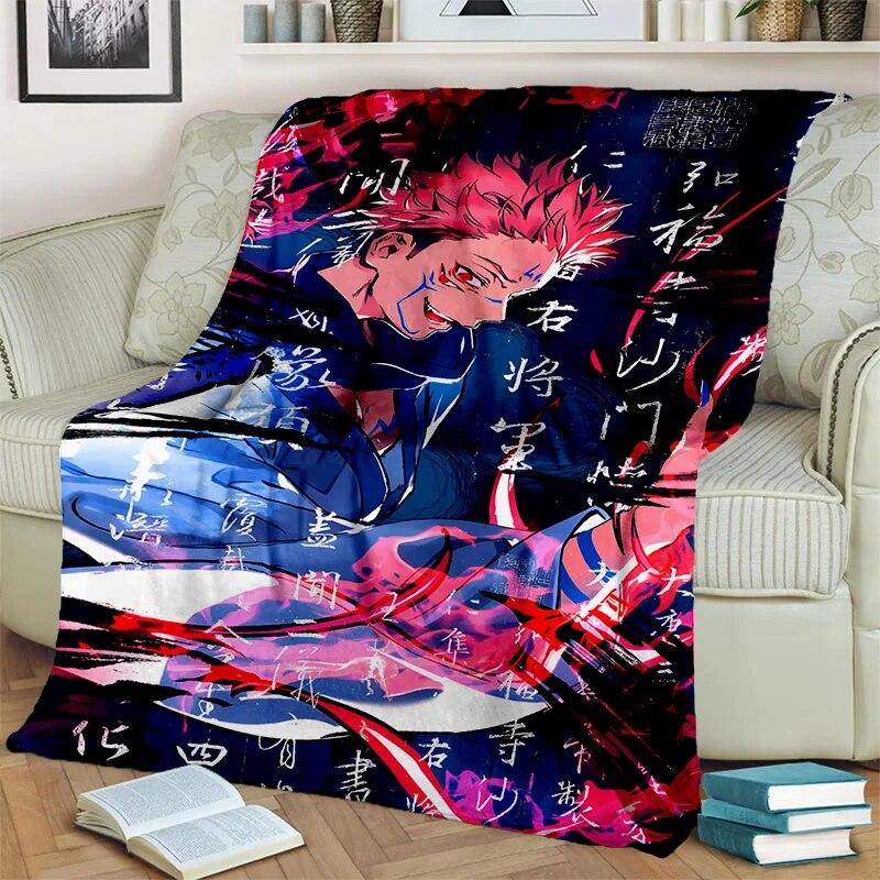 Jujutsu Kaisen Anime Itadori Yuji Blanket,Soft Throw Blanket for Home Bedroom Bed Sofa Picnic Travel Office Cover Blanket Kids