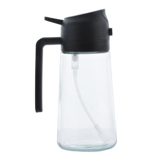 470ml 2-in-1 Oil Dispenser Food Grade BPA Free Leak Resistant Large Capacity Oil Sprayer Storage Bottle with Handle