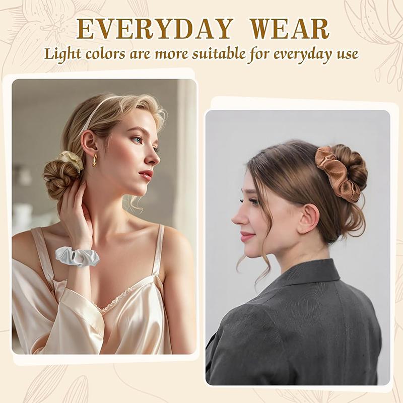 Шелковые Сатиновые Резинки Мягкие Резинки для Волос Модные Повязки для Волос Шнурки-Банты Эластичные Браслеты Держатели для Хвоста Аксессуары для Волос для Женщин Девочек