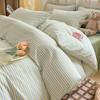 Small Fresh Cotton Four-piece Dormitory Pure Cotton Lattice Three-piece Set