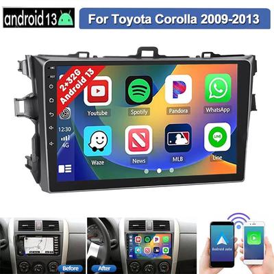 2din Android автомобильный радиоприемник мультимедиа видеоплеер для Toyota Corolla 2009-2013 32G Android 13 автомобильный стерео радио GPS Navi BT Carplay