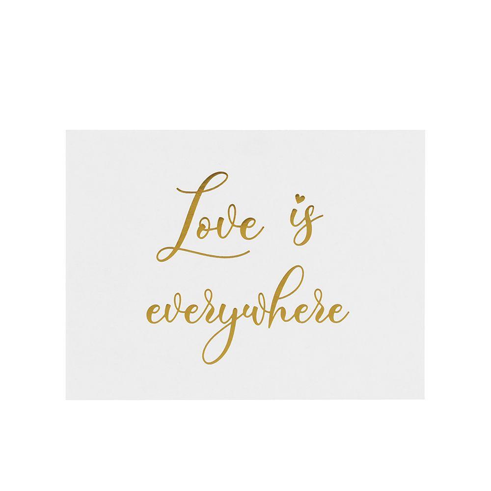 Simple Design Wedding Party Gold Stamping White Greeting Card Handwriting Message Cards Thank You