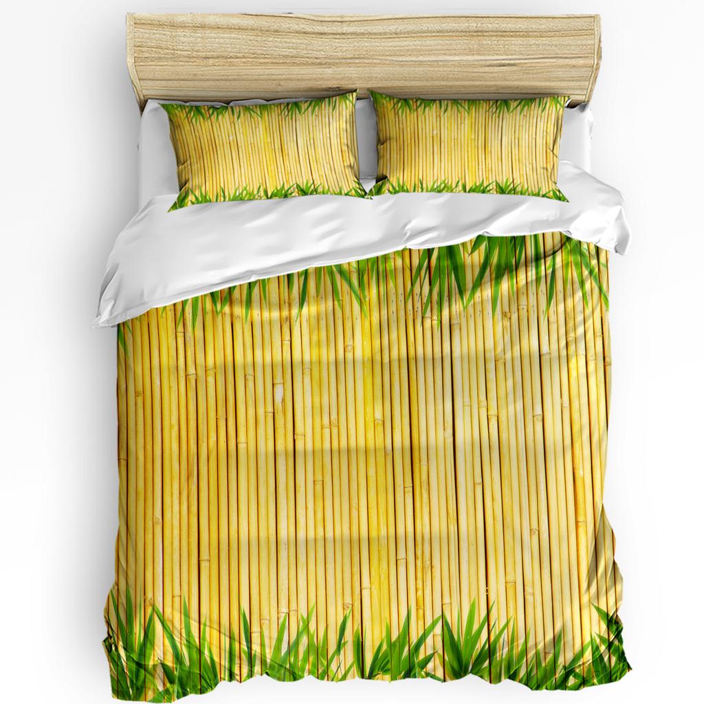 Бамбук Ретро Шебби Растение Пододеяльник Комплект Постельного Белья Двуспальный Домашний Текстиль Покрывало Наволочки Комплект Постельного Белья для Спальни Без Простыни