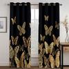 3D Black Gold Butterfly Print Curtains Modern Art Style Butterfly Shade Curtains Living Room Bedroom Balcony Kids Room Decor