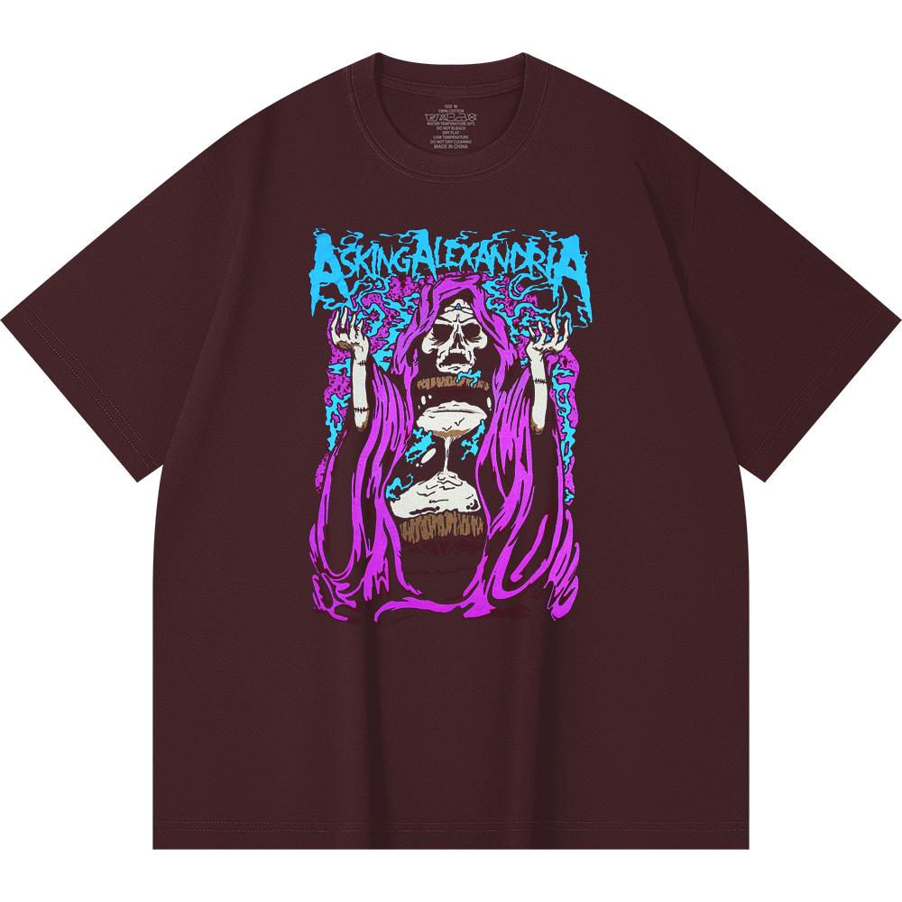 Хлопковая футболка плотностью 230 г/м² 100% Хлопок Heavy Metal Футболка с принтом рок-группы Популярная музыка Унисекс Тяжелая хлопковая футболка