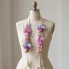 Silk Fabric Floral Shoulder Sash Satin Fabric Artificial Floral Garland  Birthday Party