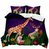 Комплект постельного белья с изображением лесных животных и пятнистого оленя, комплект постельного белья с изображением животных в стиле сафари и зоопарка, двуспальный комплект постельного белья с изображением двухспальной кровати и королевы, полиэстеровый комплект постельного белья