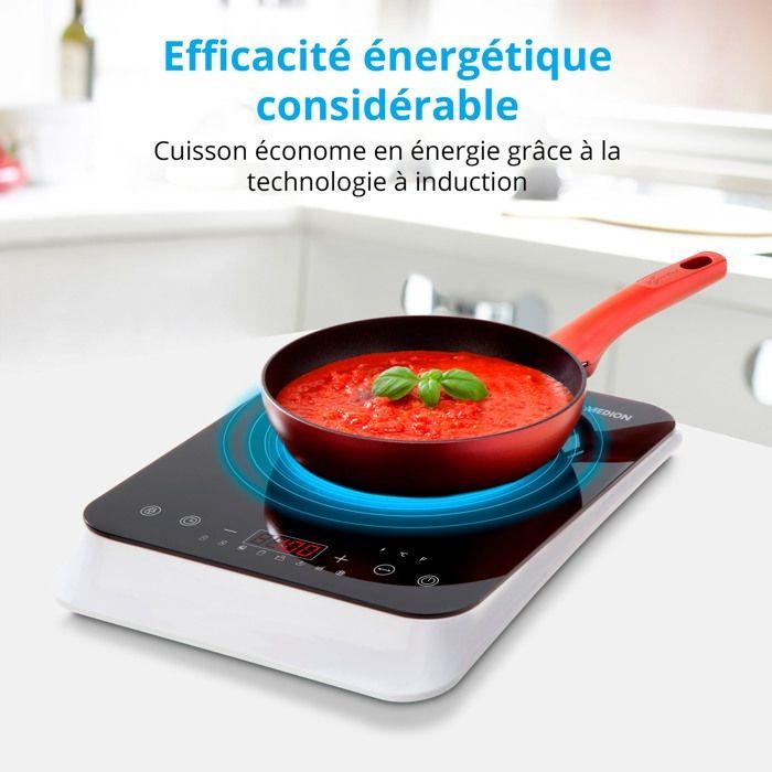 Plaque de cuisson à induction posable - MEDION - 1 feu - 2000 W - 29 x 38,5 x 6,3 cm - MD18490