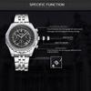 MEGIR Fashion Business Men's Watch Stainless Steel Quartz Wristwatch Calendar Big Dial Military Sport Chronograph Clock 2006