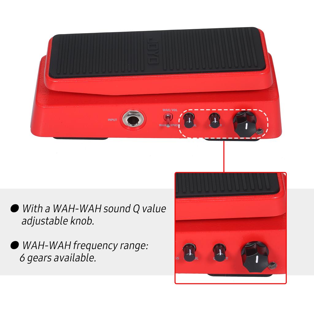 JOYO 2-в-1 педаль эффектов для электрогитары с регулируемыми тонами и громкостью, педаль вау-вау для