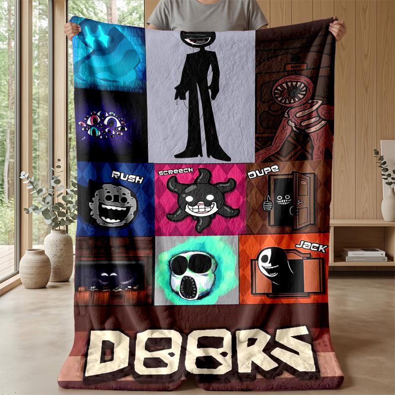 Doors Cozy Flannel Blanket, Comfortable Warm Throw Blanket for Bedroom Sofa Home Use