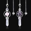 1PCS Dowsing Pendulum Quartz Natural Stone Crystal Pink Healing Pendule Pendant Pendulums