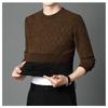 Мужской толстый флисовый свитер из шенилла жаккардовой вязки