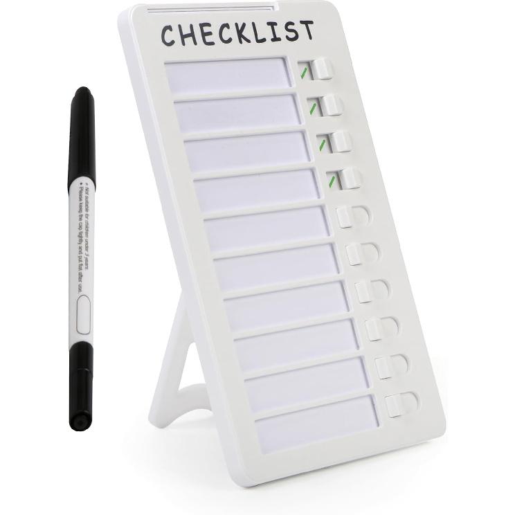 Dry Erase Chore Chart, Standable Whiteboard Checklist Board, Chore Chart for Kids Routine Chart with a Pen (Standable)