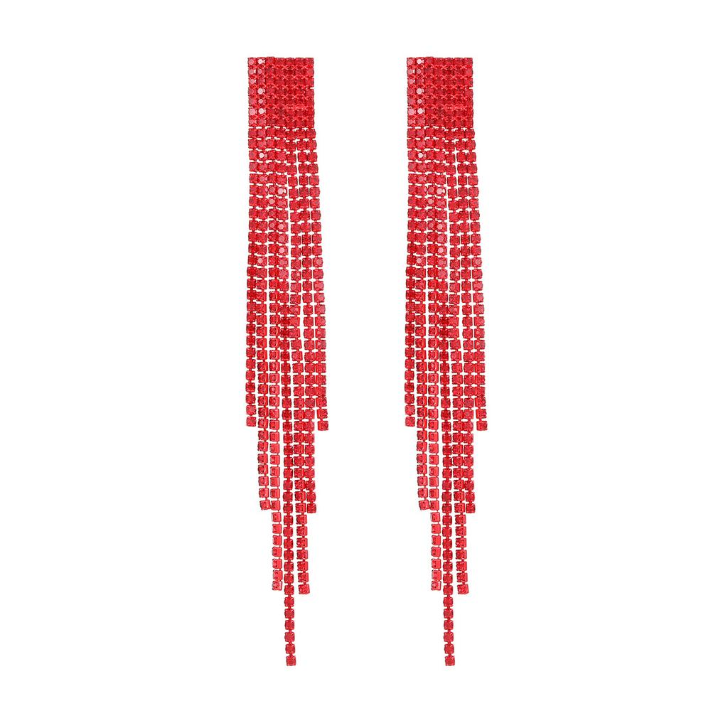 Модные красные супер-вспышки с бриллиантами, длинные серьги-кисточки, серьги Senior Sense Temperament, женские серьги, 1 пара
