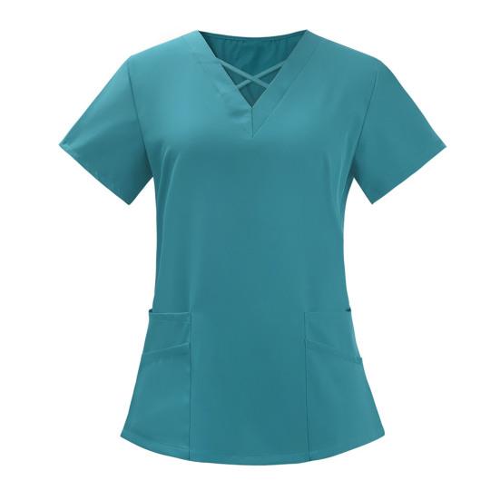 2 шт./компл. комплект унисекс больничной формы с v-образным вырезом и короткими рукавами, карманы, топы, брюки с эластичной резинкой на талии, быстросохнущие больничные стоматологические скрабы для медсестер, униформа
