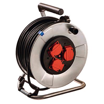Metal Cable Drum Up To 40m, 3 Sockets 10314