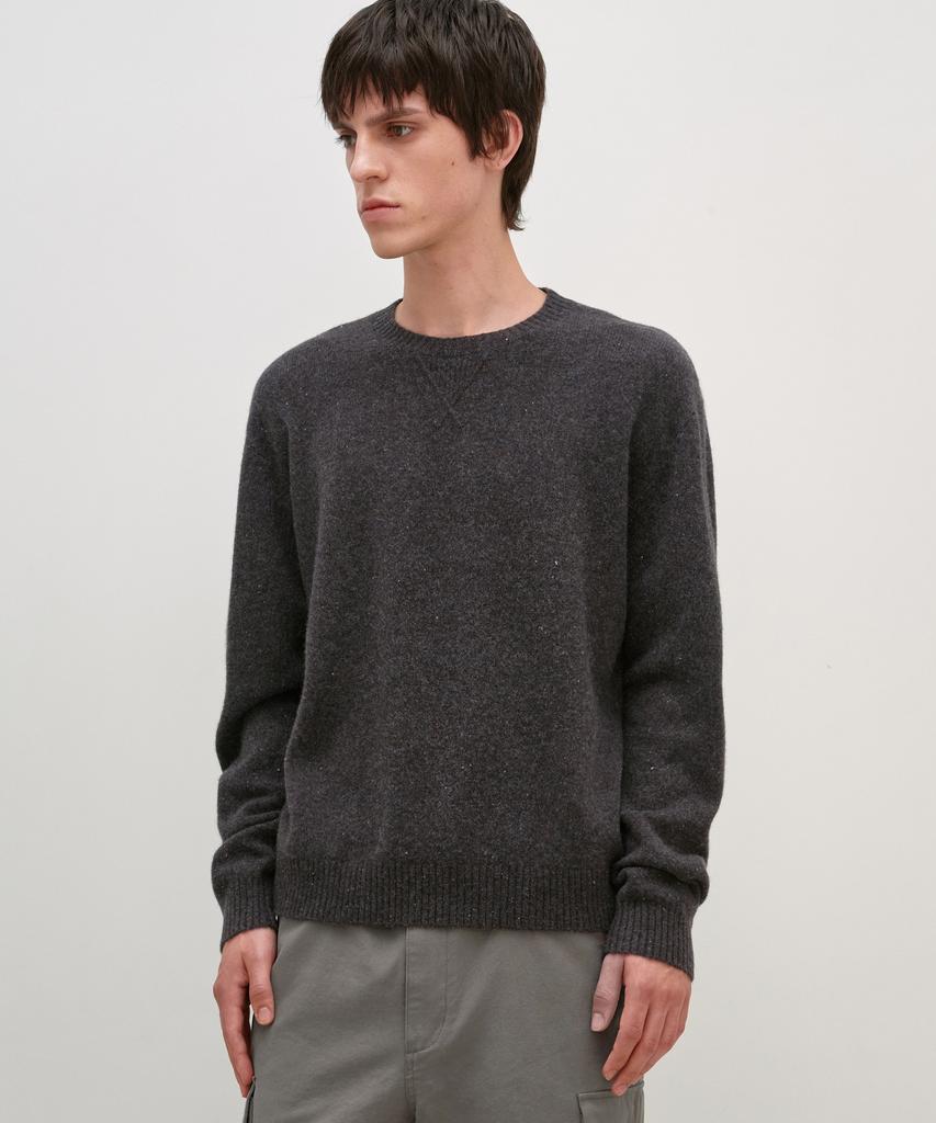 INSILENCE Gusset Wool Crew Neck Pullover Nep Brown