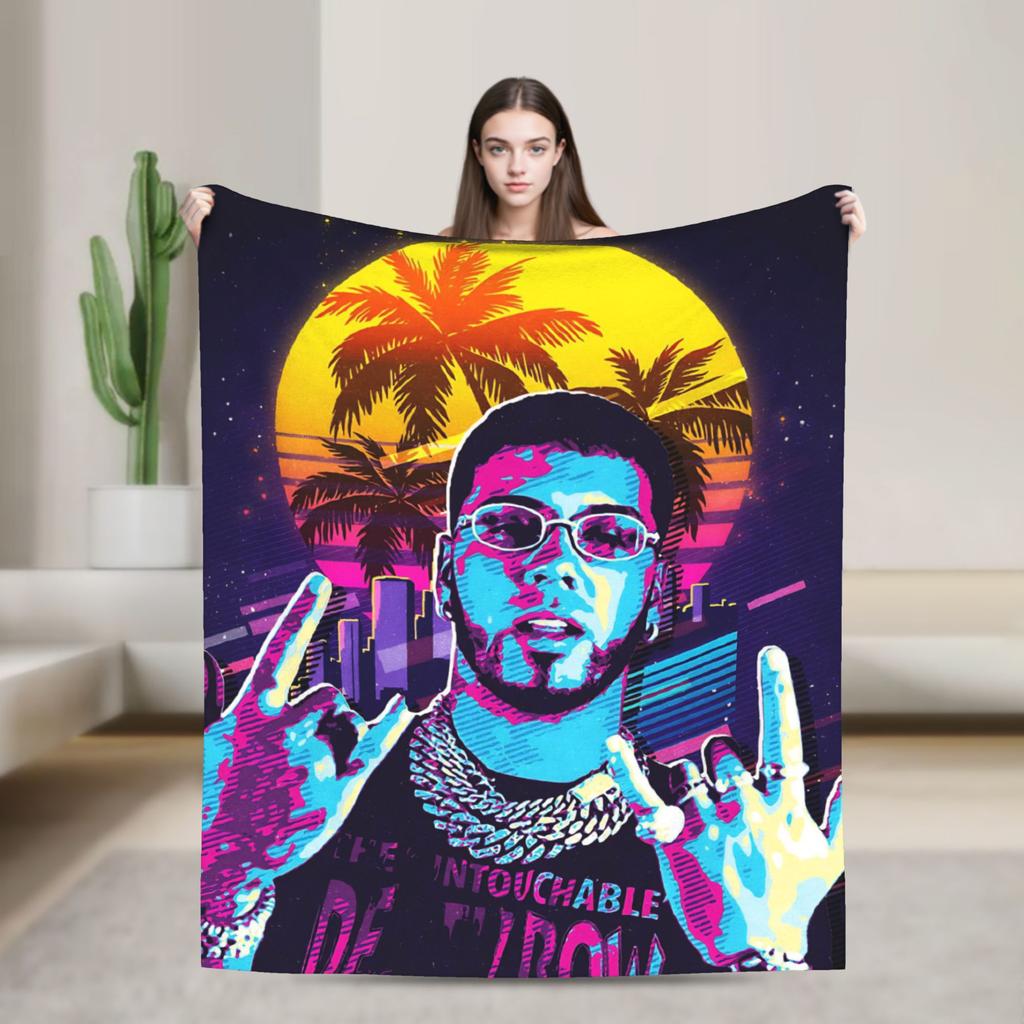 Rapper Anuel AA printed Blanket Picnic Flannel Throw Blanket For Couch Bed Soft Custom DIY Quality Bedspread Gift Idea