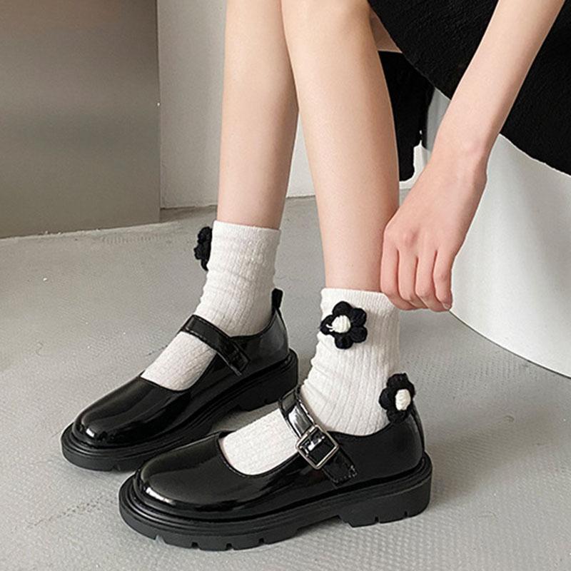 Женские черные туфли в стиле Лолиты, повседневные туфли на каблуках Мэри Джейн на платформе, женские винтажные туфли-лодочки для женщин, студенческие туфли на низком каблуке