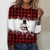 Женский новый повседневный топ с круглым вырезом и длинным рукавом на осень-зиму 2025 года с 3D-рождественским узором. Идеальный подарок на Хэллоуин и Рождество.