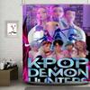 Cartoon Kpop Demon Huntrx Simple Shower Curtain Bathroom Shower Curtain Easy To Clean And Scrub Polyester Waterproof Opaque