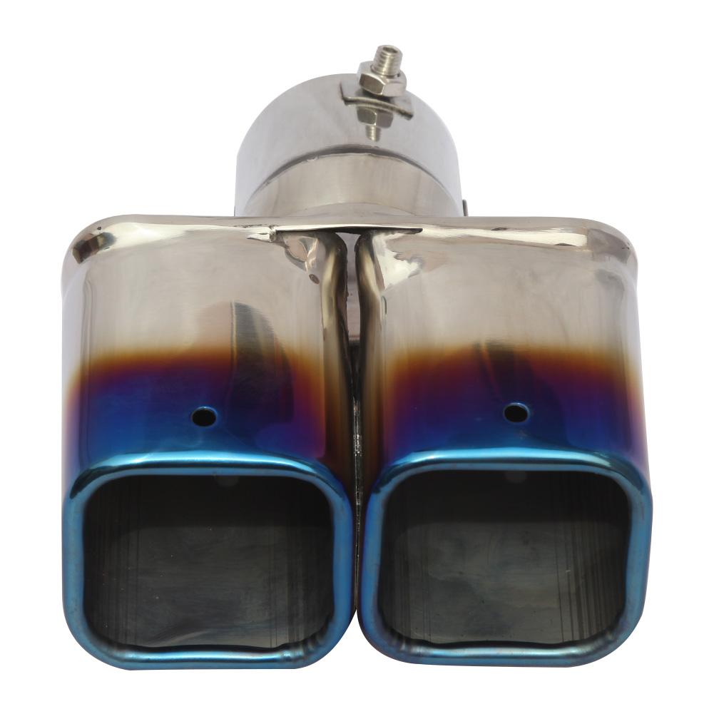 Автомобильный глушитель из нержавеющей стали, квадратный, круглый, изогнутый, с двумя выхлопными трубами, наконечник глушителя, наконечник трубы глушителя