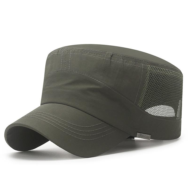 Быстросохнущая кепка, летняя сетчатая пористая плоская верхняя часть, защита от солнца и солнцезащитная кепка с утиным язычком, простые универсальные повседневные шляпы